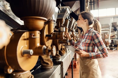 lady with coffee machine